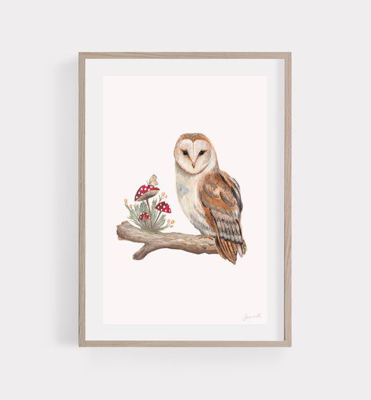 Woodland Owl Art Print