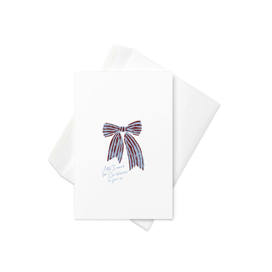 Christmas Bow - Blue & Wine