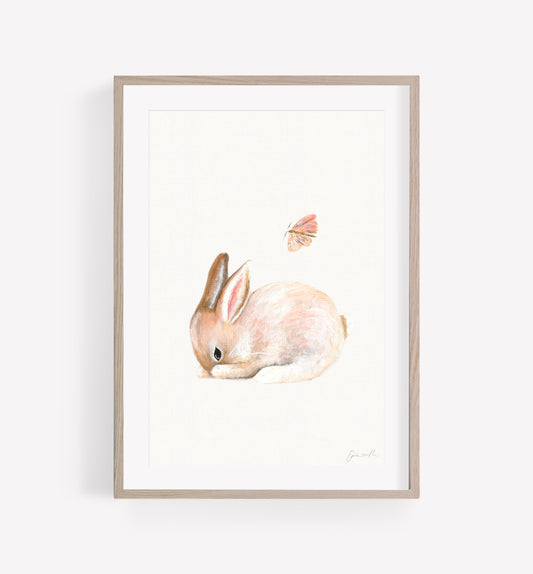 Woodland Shy Bunny Art Print
