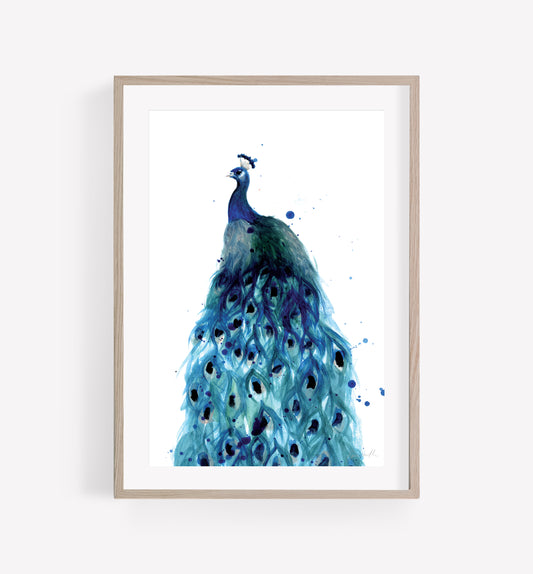 Peacock - Mixed Media Art Print