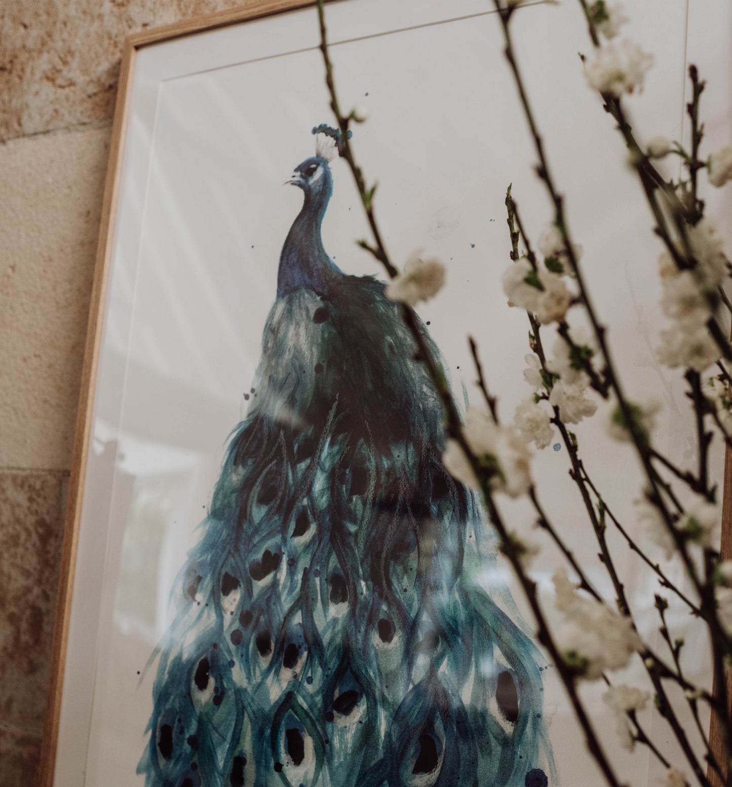 Peacock - Mixed Media Art Print